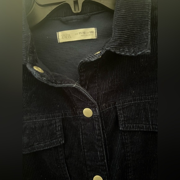 ZARA KIDS GIRLS CORDUROY SHIRT DRESS - Picture 6 of 6